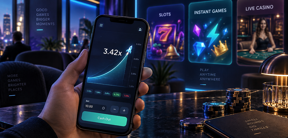 Crash game on a smartphone in an online casino