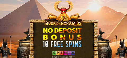 No Deposit Bonus - 10 FS from Spinia Casino