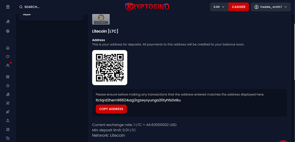Kryptosino Casino deposit tested